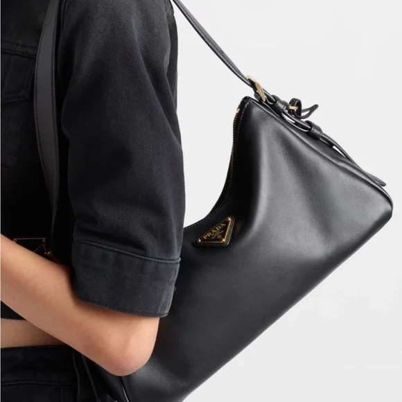 Prada Black and Gold Shoulder Bag - Picture 3 of 6